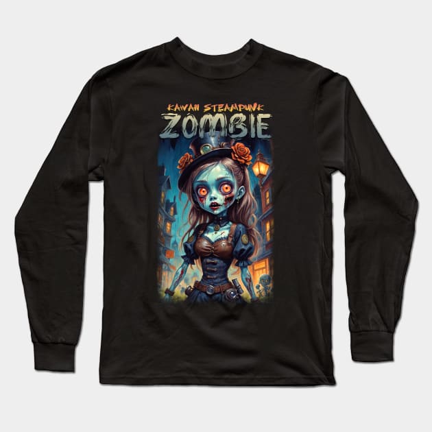 Kawaii Steampunk Zombie 05 Long Sleeve T-Shirt by KawaiiDread